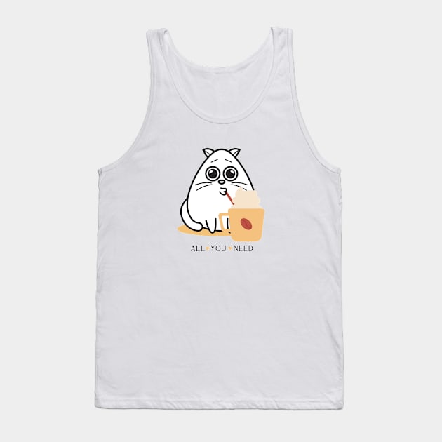 Cats and Coffee Tank Top by JessyCuba